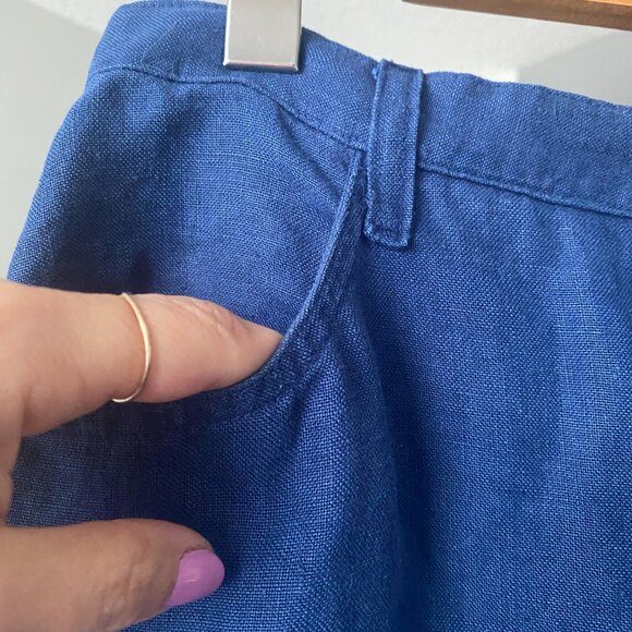 JACOB Vintage 100% Linen Blue Maxi Skirt Size 8 - Picture 3 of 7